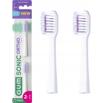 Elektrický zubní kartáček GUM SONIC ORTHO Náhradní hlavice pro sonický kartáček - BÍLÉ