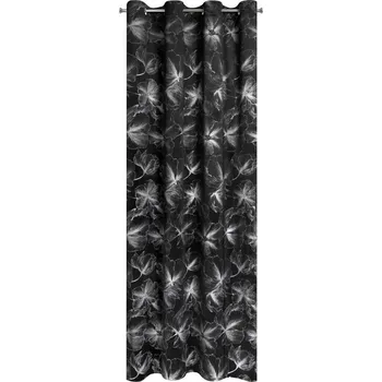 Obraz ZÁVĚS STELLA ČERNÝ STŘÍBRNÝ SAMETOVÝ LIST 140X250