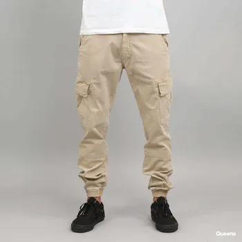 Kalhoty Urban Classics Washed Cargo Twill Jogging Pants Beige W32