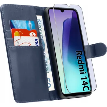 Pouzdro na mobilní telefon Flipové pouzdro KrainaGSM pro Xiaomi Redmi 14C modré