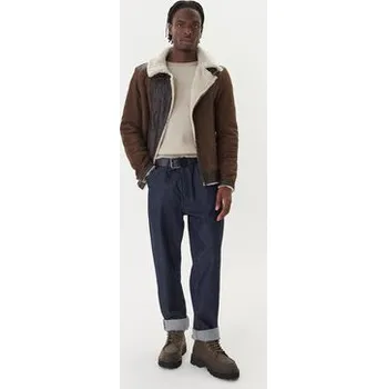 Pánská casual bunda Aeronautica Militare Kožená bunda 252PN0164U100893 Hnědá Regular Fit 52