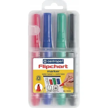 Popisovač na karton a papír, vodou ředitelný, vícebarevný Centropen 4 ks