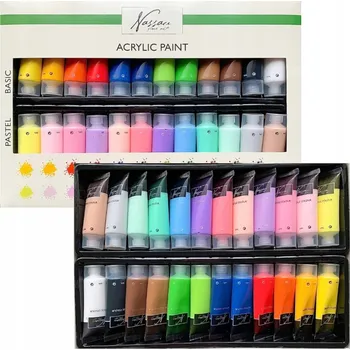 Vodová barva Akrylové barvy Nassau vícebarevné 24 ks 22 ml