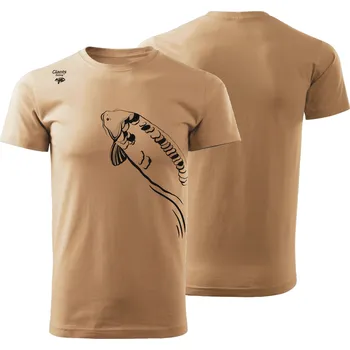 Pánská móda Giants fishing Tričko pánské béžové Plavající kapr|vel. 2XL