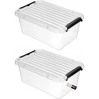 Úložný box 2x Plastová nádoba 4,5l s víkem, uzavíratelná, úložný box