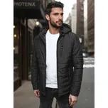 Pánská prošívaná bunda s kapucí Dstreet TX5003 Barva: Černá, Velikost: 3XL/56