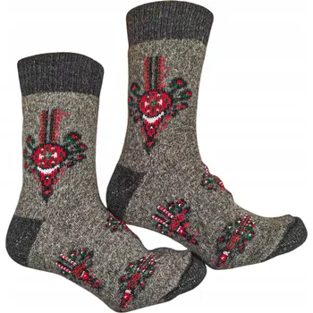 Pánské oblečení PONOŽKY VLNĚNÉ TEPLÉ SILNÉ NEKOUSAVÉ 41-46 VZOR PARZENICA GRAFIT