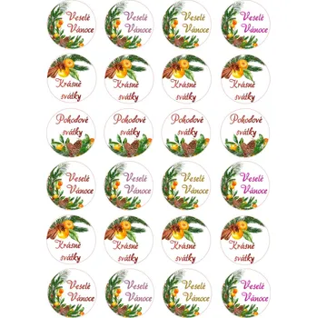 Jedlá dekorace na dort VÁNOCE-65 Materiál: Jedlý papír