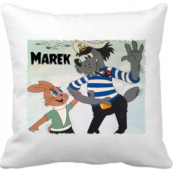 Polštář Polštář filmový, herní, knižní, komiksový, hudební Vlk a Zajíc 40 x 40 cm