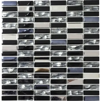 Obraz Skleněná mozaika, skleněná dlaždice s příměsí kovu, mix černá