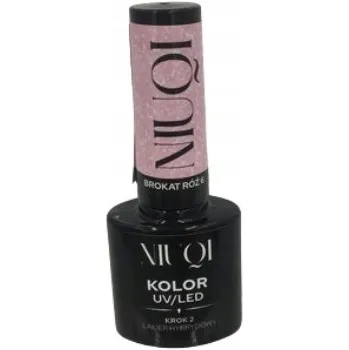 Přípravek na nehty Niuqi Hybridní UV/LED lak na nehty s třpytkami, růžový odstín ”6”, 5 ml