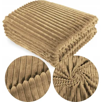 Prostěradlo Deka 160x200 Mikrovlákno Lisovaná Dekorativní ARDEA Pruhy Přehoz na Postel