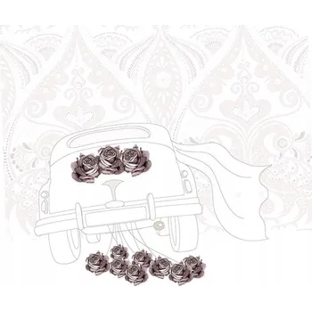 Obraz Karnet Swarovski čtverec CL0115 Svatba auto