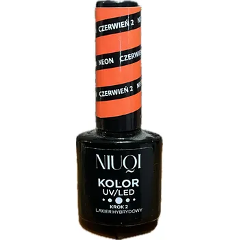 Lak na nehty NIUQI HYBRIDNÍ LAK NA NEHTY UV/LED 5ml neonová červená 2