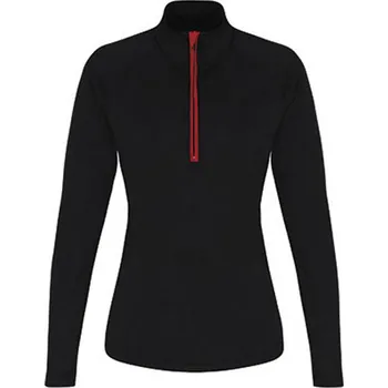 Dámské tričko TriDri® Dámské funkční triko s 1/4 zipem TR120 Black-Red XS