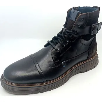 Pánská zimní obuv BULL BOXER pánská kožená kotníková obuv 7RF0020201 tmavě hnědá 44