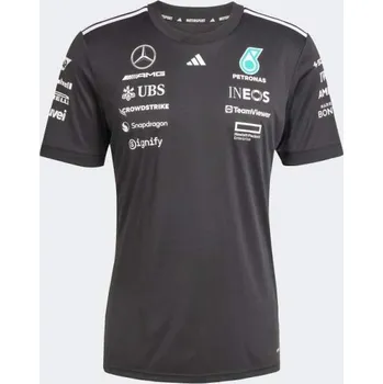 Týmové tričko Adidas - Mercedes AMG Petronas F1 černé s logy sponzorů XL