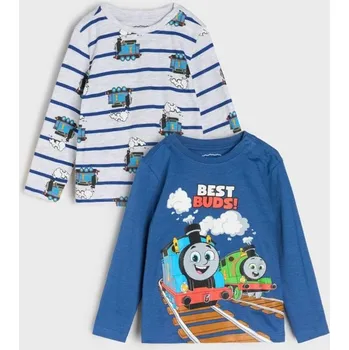 Chlapecké spodní prádlo Sinsay - Bavlněná košilka s potiskem 2 pack Thomas&Friends - indigo - 727EM-57X - 727EM-57X-74