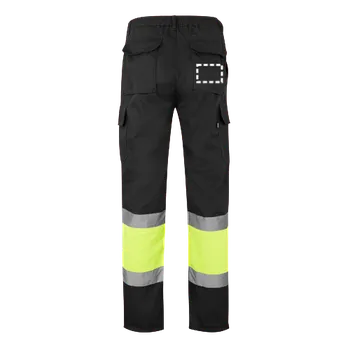 Pánské kalhoty VL POSEIDON LARGE. Dvoubarevné keprové kalhoty s více kapsami (210 g/m²), z bavlny (20 %) a polyesteru (80 %) 3 Back Pants, 100 x 70 Digitální Transfer, 13 barvy