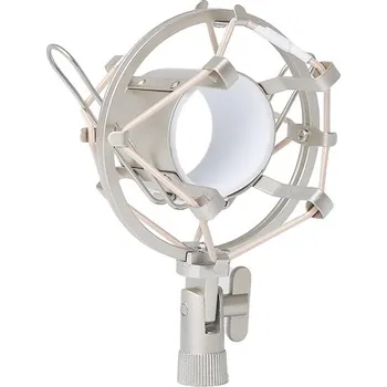 Profesionální kovový držák pro Studiové mikrofony s antivibračním odpružením pro přesné nahrávání stříbrný