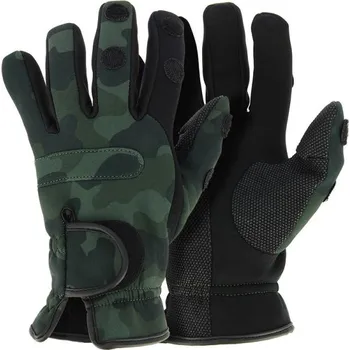 Rybářské oblečení NGT - Neopren Rukavice Camo Gloves vel. L