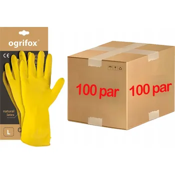 Pracovní oblečení Rukavice Ogrifox GUMOVÉ OCHRANNÉ RUKAVICE S VLOČKOU 9–L 100 PÁRŮ velikost 9 - L 100 párů