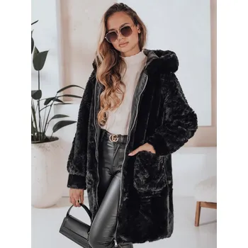 Dámský zimní kabátek MISSFLUFF Dstreet TY4982 Barva: Černá, Velikost: XL