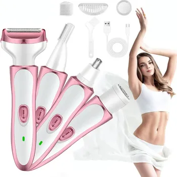 4V1 HOLICÍ STROJEK DÁMSKÝ Bikini Nohy Těla DEPILÁTOR ZASTŘIHOVAČ PACHŮ KNÍRU OBOČÍ