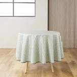 UBRUS ZELENÝ KULATÝ SE ZÁŘIVÝM VZOREM DO JÍDELNY PRŮMĚR 180 CM