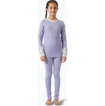 Set dětského termoprádla Dětské termoprádlo Helly Hansen JR Lifa Merino Midweight bright lavender