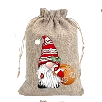 Vánoční dekorace Plátěný pytlík - vánoční skřítek II (10,0 x 15,0 cm)