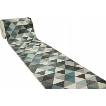 Koberec Šířka 60 cm BĚHOUN KOBEREC LUNA TROJÚHELNÍKY PASTELOVÁ MODRÁ GRAFITOVÁ