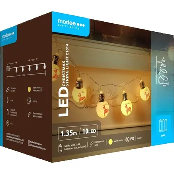 Vánoce VÁNOČNÍ OSVĚTLENÍ NA STROMEČEK DEKORATIVNÍ BATERIOVÉ TEPLÉ BARVA SOBÍ 1,35 m 10 LED