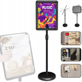 INFORMAČNÍ STOJAN A3 REKLAMNÍ TABULE na plakát ČERNÝ STOJAN NA REKLAMU MENU