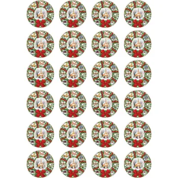 Jedlá dekorace na dort VÁNOCE-104 Materiál: Jedlý papír