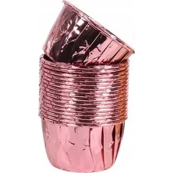 Jednorázové nádobí Papírové košíčky na muffiny Zlatá Růžová Rose Gold Formičky Kelímky 50 ks