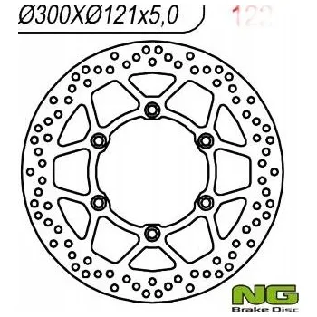 Brzdový kotouč NG BRZDOVÝ KOTOUČ PŘEDNÍ SUZUKI DR 650 '91-'95, DR 800 '90-'95 (300X121X5)