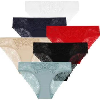 Kalhotky 6 x Kalhotky Dámské kalhotky zakončené krajkou Bikini Bavlněné MORAJ XXL