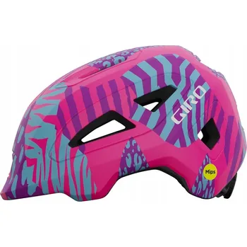 Cyklistická přilba Dětská helma GIRO SCAMP MIPS II matná pink se zvířátky XS / 45-49 Cm