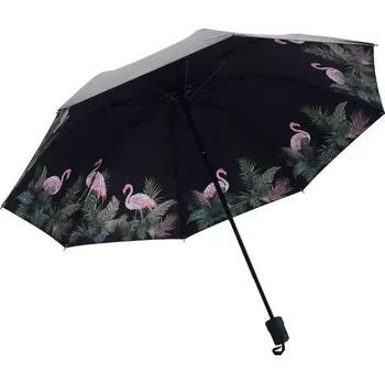 Deštník Dámský skládací deštník Plameňák s palmou