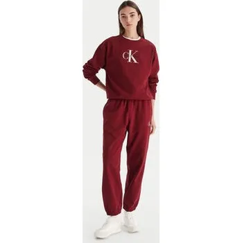 Dámské kalhoty Calvin Klein Jeans Teplákové kalhoty Monologo LV047B235G Bordó Regular Fit XS