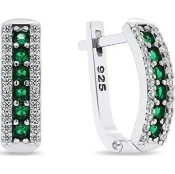 Náušnice Brilio Silver Okouzlující stříbrné náušnice se zelenými zirkony EA294GW
