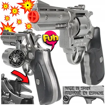 GONHER KOVOVÝ REVOLVER POLICEJNÍ PISTOLE NA SLEPÉ NÁBOJE ZVUKOVÁ 8-RAN