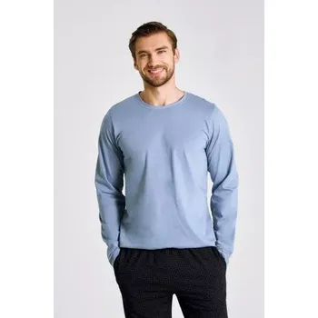 Pánské pyžamo Taro, pánské pyžamo 3474/1-Lorenzo, dlouhý rukáv, šedomodrá, vel. M