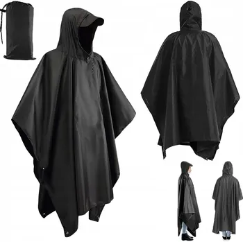 Pláštěnka VOJENSKÁ KAPUCE DO DEŠTĚ S KAPUCÍ, ČERNÁ