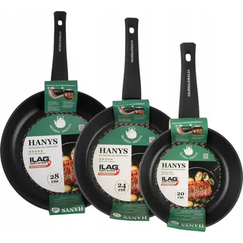 Pánev Sada 3 hliníkových pánví HANYS 20 / 24 / 28 cm s nepřilnavým povrchem, indukce, plyn