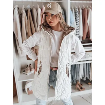 Kamizelka damska przejściowa pikowana GLITTI kamelowa Dstreet TY4803 Barva: Bílá, Velikost: M