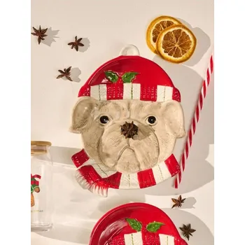 Sinsay - Vánoční servírovací mísa ve tvaru psa s čepicí Santa Clause - vícebarevná - 496GQ-MLC - 496GQ-MLC-ONE