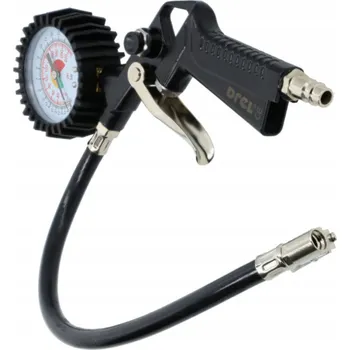 Příslušenství ke kompresoru PNEUMATICKÁ PISTOLE NA HUŠTĚNÍ PNEUMATIK S MANOMETREM A HADICÍ DÉLKY 37 CM