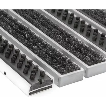 Rohožka Hliníková kartáčová venkovní vstupní rohož FLOMA Alu Extra - délka 60 cm, šířka 90 cm, výška 1,7 cm